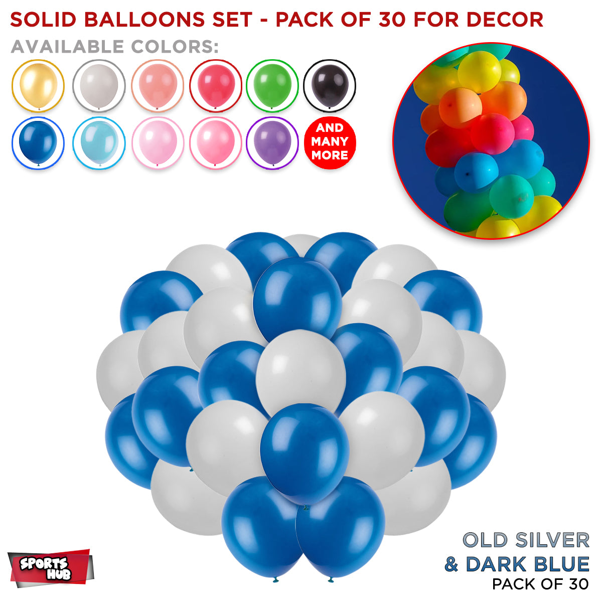 Solid Latex Balloons 30 Pcs