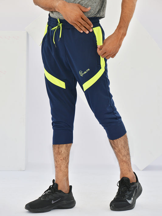 Bolt - Three Quarter Shorts - Dark Blue / Volt