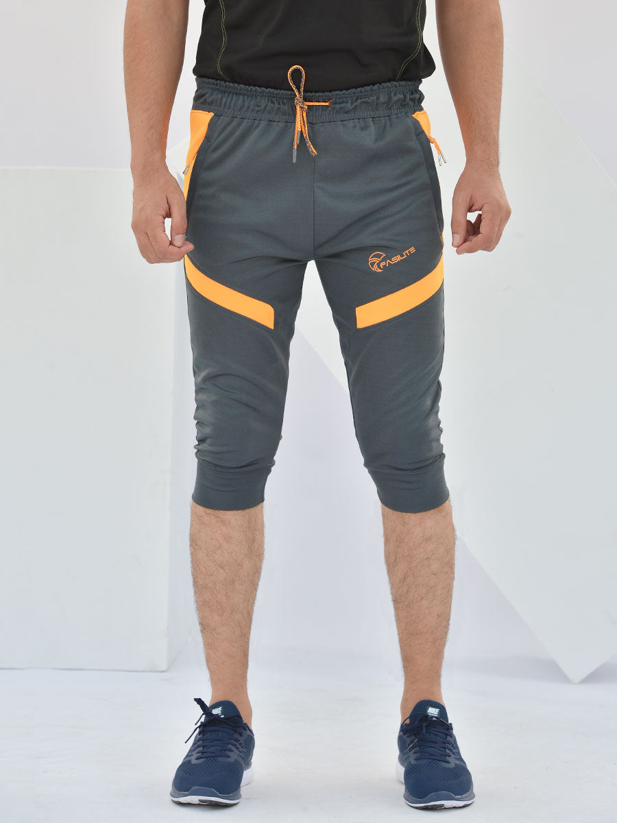 Bolt - Three Quarter Shorts - Grey / Orange