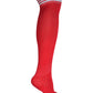 Solid Plain Soccer Socks - CDP - 501 - Red / White