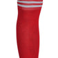 Solid Plain Soccer Socks - CDP - 501 - Red / White