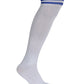 Solid Plain Soccer Socks - CDP - 501 - White / Blue