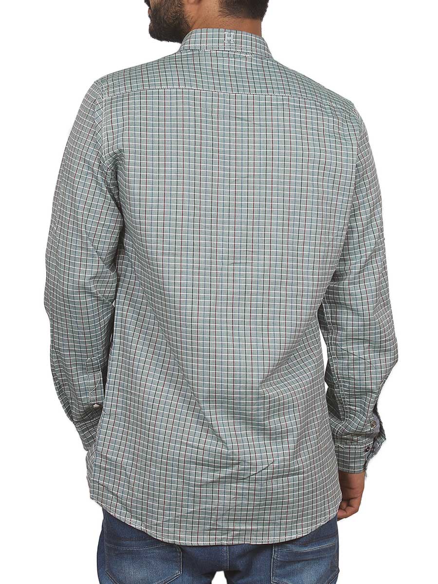 Green with Multi Checks Casual Shirt