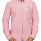 Pink Plain Self Design Casual Shirt