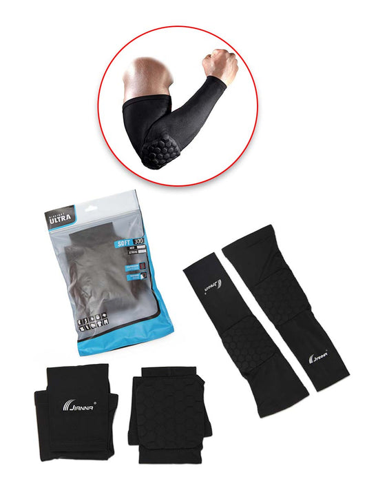 Arm Sleeves Compression Elbow Pad - 1 Pc - Soft 300 - Black