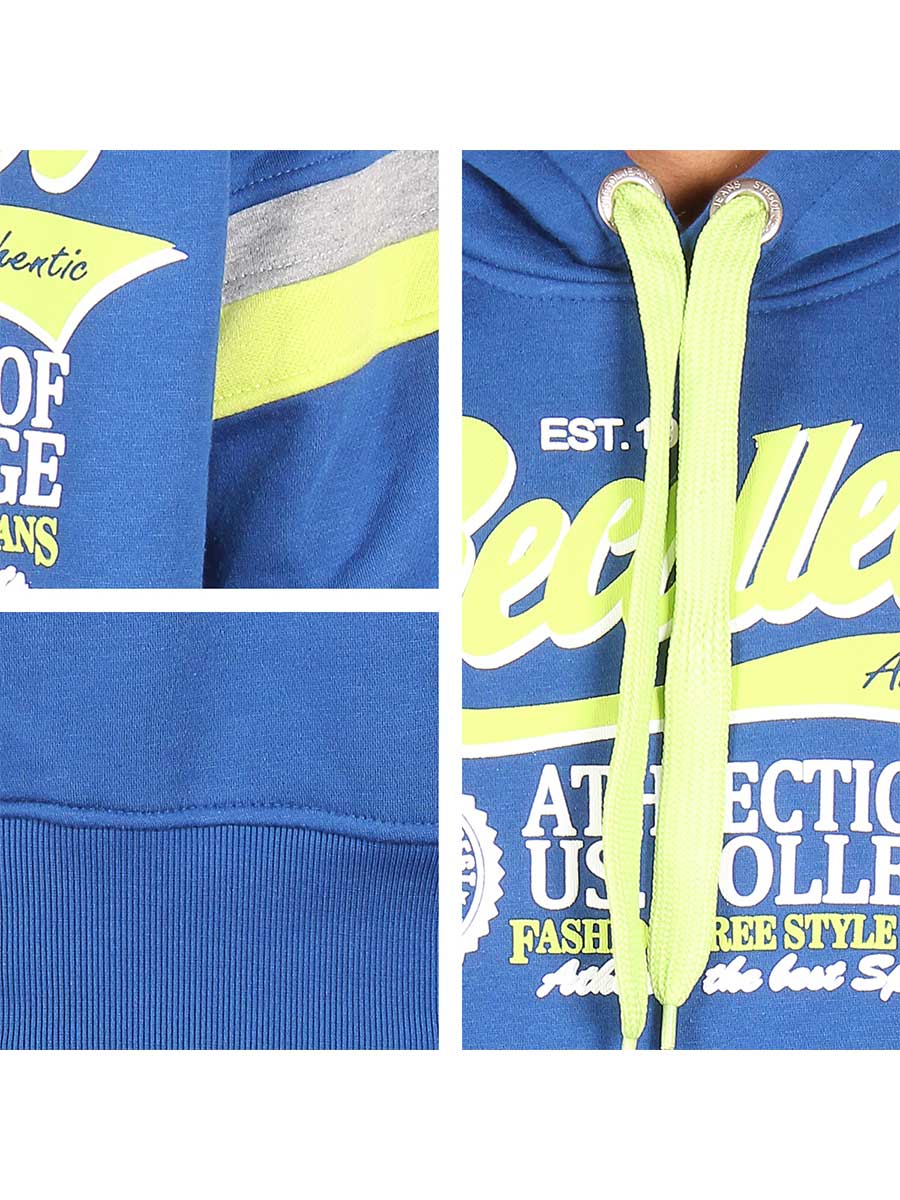 Recollect Authentic - Kangroo Hoody - Royal Blue / Volt