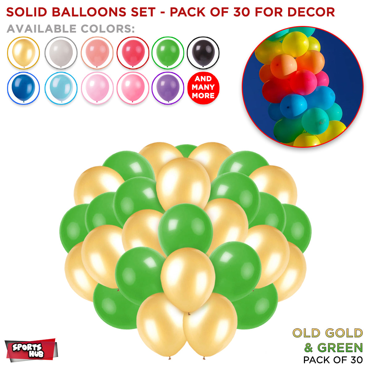 Solid Latex Balloons 30 Pcs