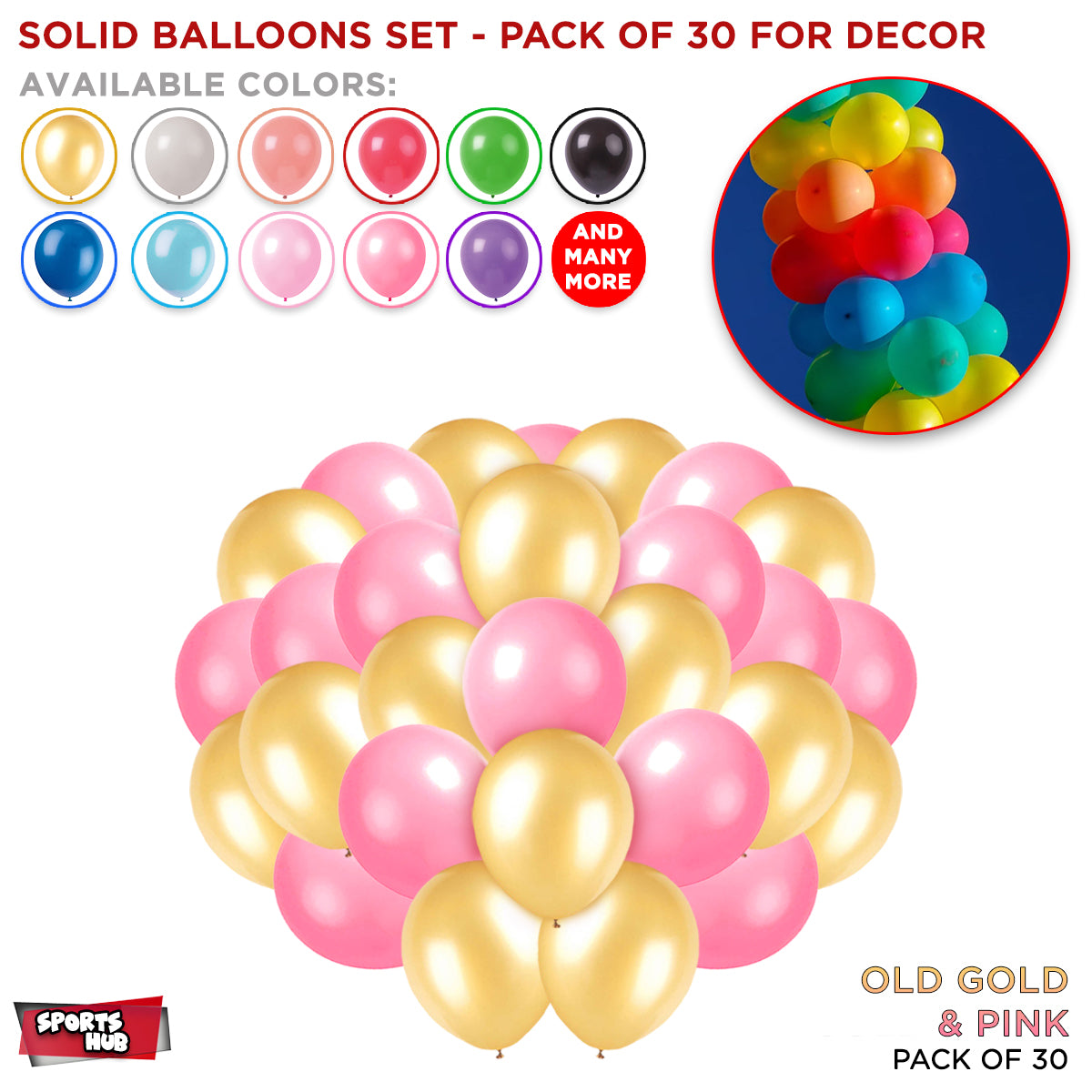 Solid Latex Balloons 30 Pcs