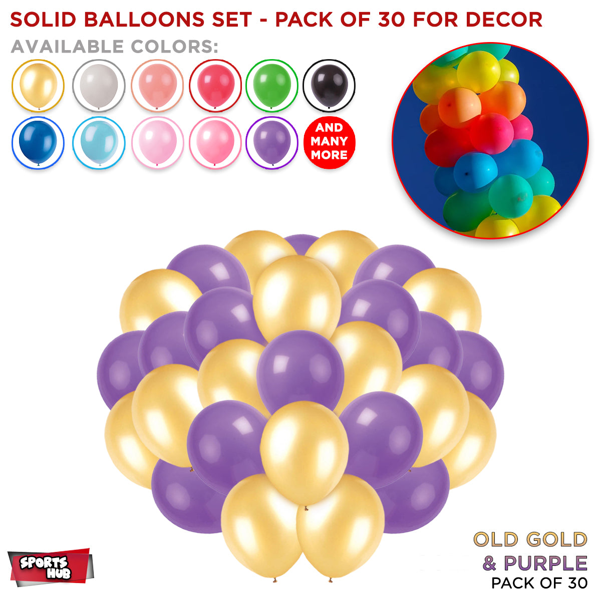 Solid Latex Balloons 30 Pcs