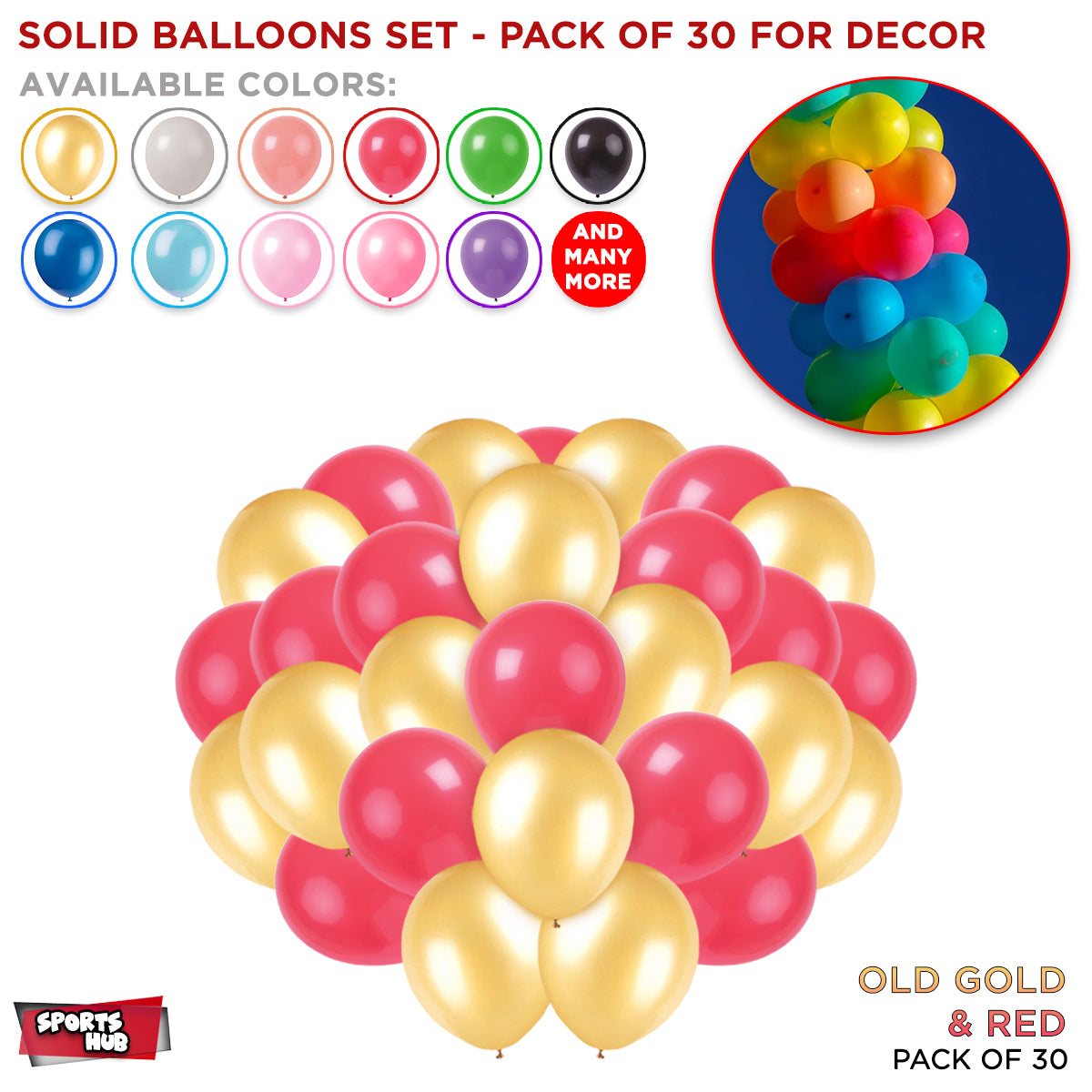 Solid Latex Balloons 30 Pcs