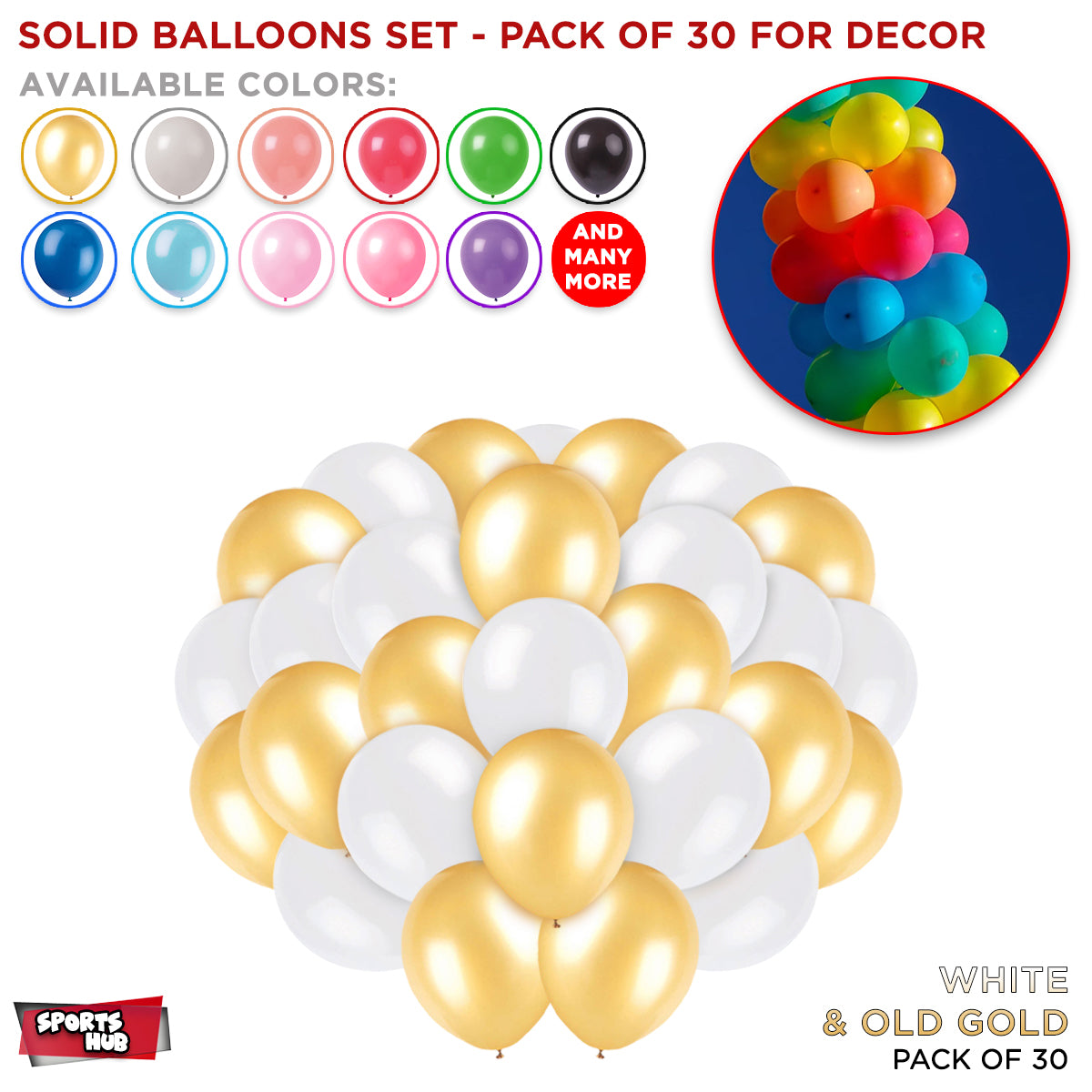 Solid Latex Balloons 30 Pcs