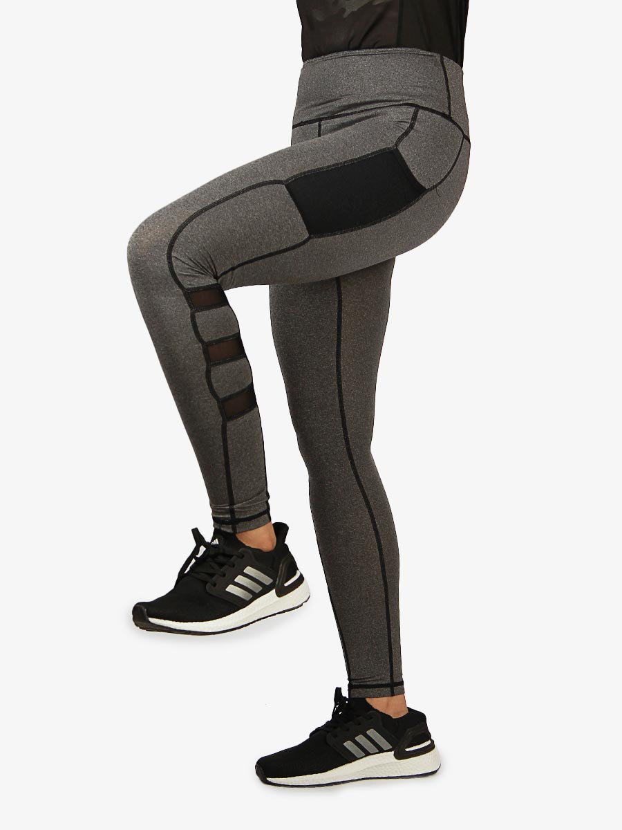 Solid Side Mesh Compression Tights Fasilite Athleisure