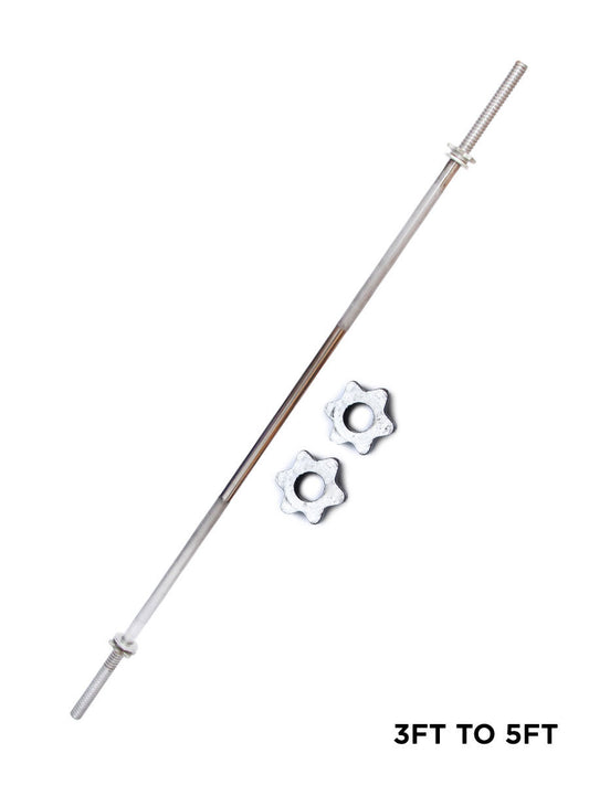 Solid Barbell Rod With Nut - 3ft / 6ft