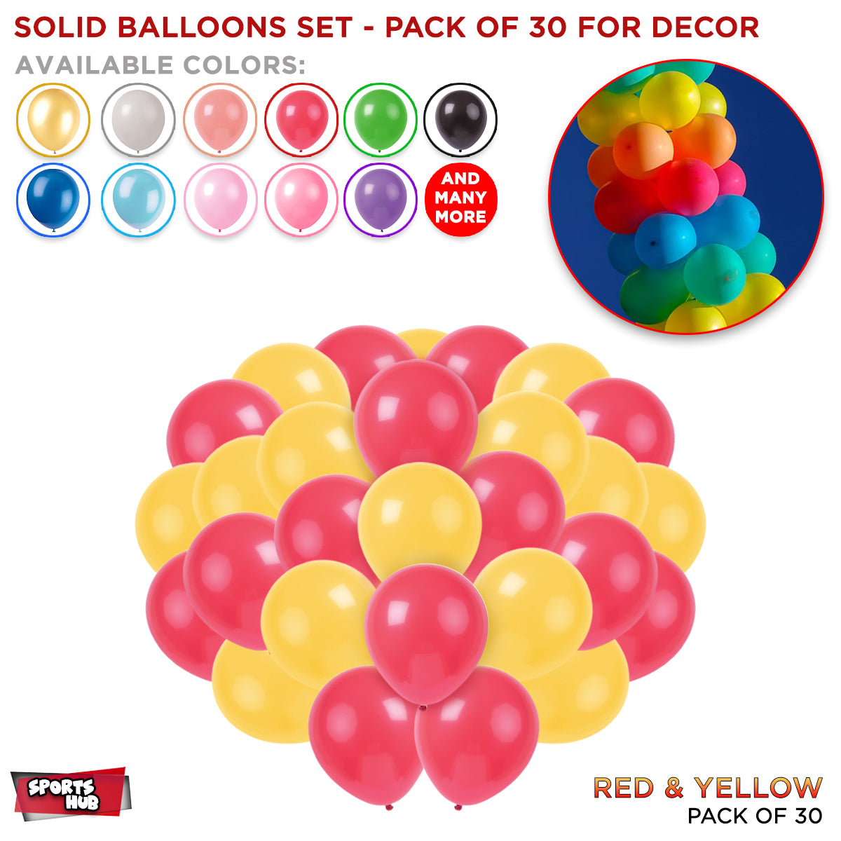 Solid Latex Balloons 30 Pcs