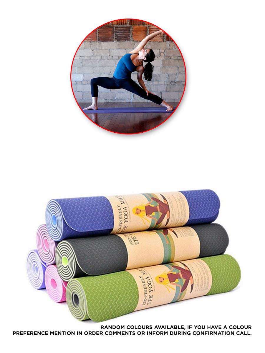Two Layer Eco-friendly - Yoga Mat - 6 MM - Assorted Colors