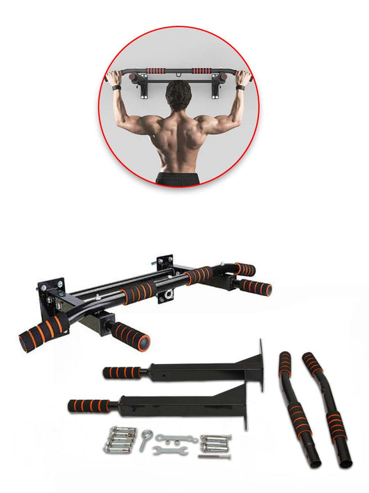 Mounted Pull Up Bar - 4 in 1 - Black / Orange