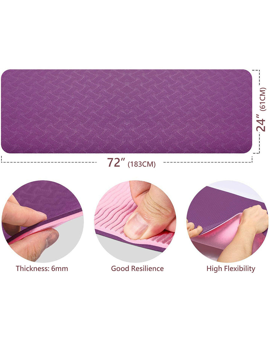 Two Layer Eco-friendly - Yoga Mat - 6 MM - Assorted Colors