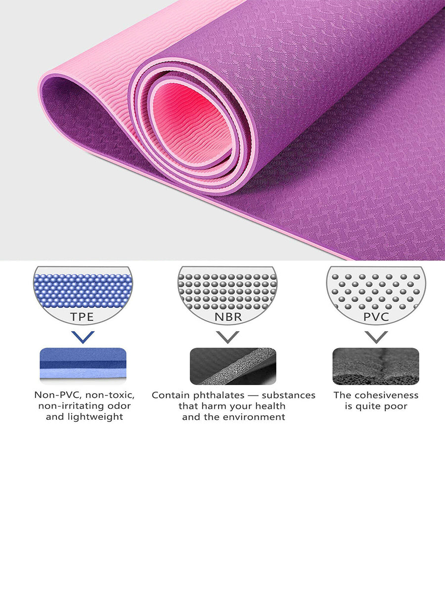 Two Layer Eco-friendly - Yoga Mat - 6 MM - Assorted Colors